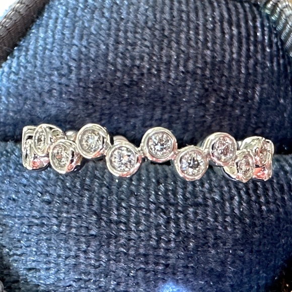 A. Jaffe Jewelry - Designer A. JAFFE ~ 18K White Gold Bezel Set Diamond Eternity Ring Band ~NEW